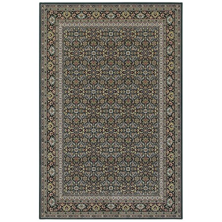 Oriental Weavers 3 Ft. 10 In. X 5 Ft. 5 In. Kashan Traditional Area Rug, Navy K180L1117165ST